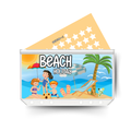 BEACH HOLIDAY display insert, savings tracker and clear twin pocket cash envelope