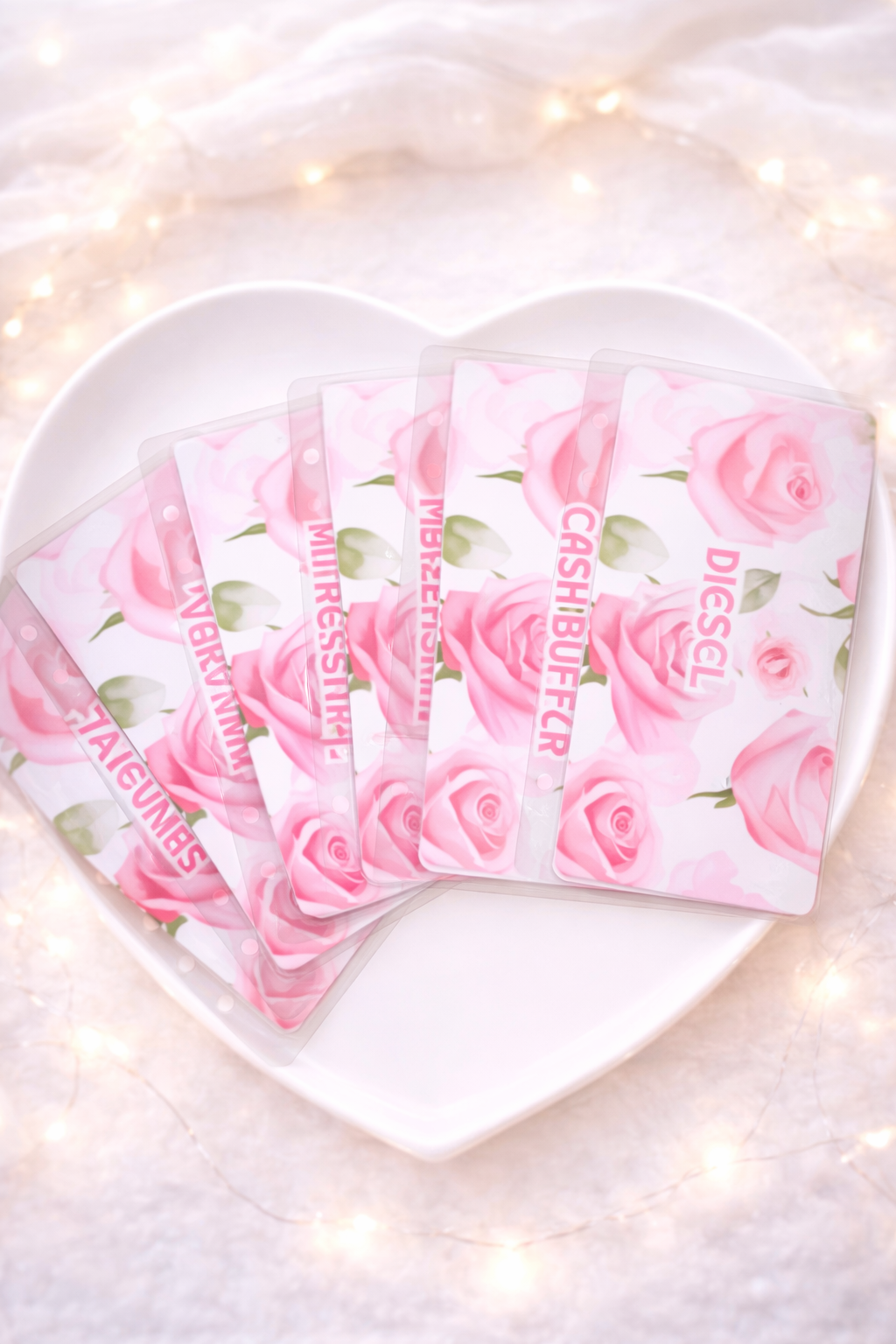 Pink Rose Budget Inserts, Trackers & Envelopes (Gloss Finish) 🌸